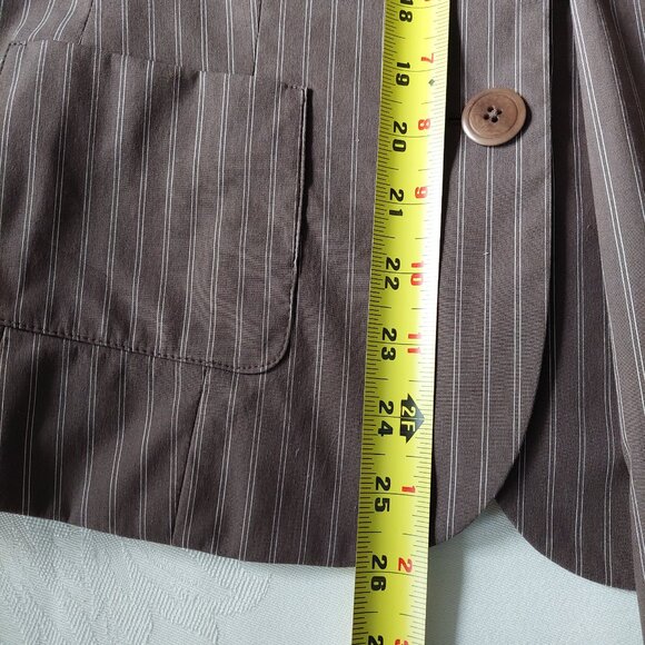 Talbots Brown Pinstripe Stretch Italian Fabric Pants Suits, Size 4 - Picture 9 of 14